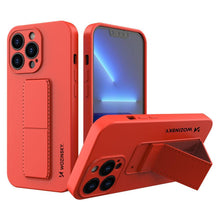 Заредете изображение във визуализатора на галерията – Wozinsky Kickstand Case silicone case with stand for iPhone 13 Pro Max red - TopMag

