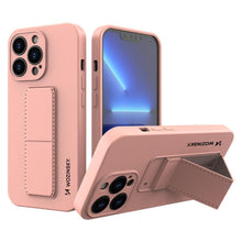 Заредете изображение във визуализатора на галерията – Wozinsky Kickstand Case iPhone 13 Pro pink silicone case with stand - TopMag
