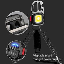 Заредете изображение във визуализатора на галерията – Mini flashlight LED keychain W5138 Type C with 4 screwdriver bits and tripod
