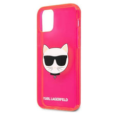 Заредете изображение във визуализатора на галерията – Karl Lagerfeld KLHCP12SCHTRP iPhone 12 mini 5,4" różowy/pink hardcase Glitter Choupette Fluo
