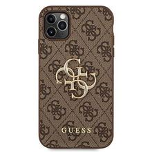 Заредете изображение във визуализатора на галерията – Guess GUHCN654GMGBR iPhone 11 Pro Max brązowy/brown hardcase 4G Big Metal Logo
