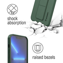 Заредете изображение във визуализатора на галерията – Wozinsky Kickstand Case silicone case with stand for iPhone 13 mini dark green - TopMag
