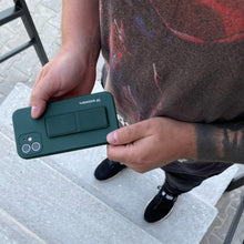 Заредете изображение във визуализатора на галерията – Wozinsky Kickstand Case silicone case with stand for iPhone 13 mini dark green - TopMag
