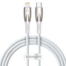 Заредете изображение във визуализатора на галерията – Baseus Glimmer Series cable with fast charging USB-C - Lightning 480Mb/s PD 20W 1m white
