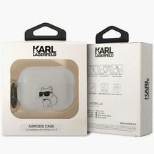 Заредете изображение във визуализатора на галерията – Karl Lagerfeld KLAP2HNCHTCT Airpods Pro 2 cover transparent Ikonik Choupette
