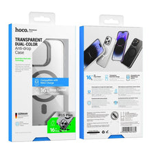 Заредете изображение във визуализатора на галерията – HOCO AS6 anti-fall case kompatybilny with MagSafe for IPHONE 15 transparent black
