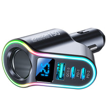 Заредете изображение във визуализатора на галерията – Joyroom fast car charger 4in1 USB-A QC3.0 / 2xUSB-C PD 150W black (JR-CL21)
