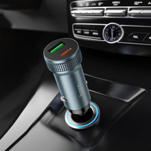 Заредете изображение във визуализатора на галерията – HOCO car charger USB QC 18W + Type C 20W + cable Type C to Type C PD38W Z49B Level metal gray
