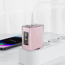 Заредете изображение във визуализатора на галерията – Acefast charger GaN 65W 3 ports (1xUSB, 2xUSB C) pink (A45)
