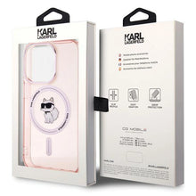 Заредете изображение във визуализатора на галерията – Karl Lagerfeld IML Choupette MagSafe case for iPhone 15 Pro - pink

