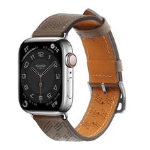 Заредете изображение във визуализатора на галерията – Strap Leather Leather strap for Apple Watch SE, 8, 7, 6, 5, 4, 3, 2, 1 (41, 40, 38 mm) bracelet dark brown
