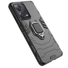 Заредете изображение във визуализатора на галерията – Ring Armor case for Xiaomi Redmi Note 12 Pro+ armored cover magnetic holder ring black
