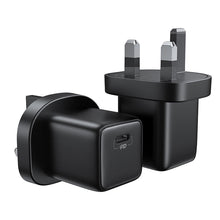 Заредете изображение във визуализатора на галерията – Joyroom Small Fast USB Type C PD Charger 25W UK Plug Black (L-P251) - TopMag
