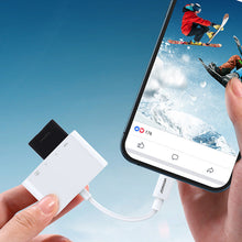 Заредете изображение във визуализатора на галерията – Joyroom HUB multifunctional OTG Lightning adapter - USB 3.2 Gen 1 (3.0, 3.1 Gen 1) / SD, TF / Lightning card reader white (S-H142 white) - TopMag
