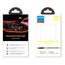 Заредете изображение във визуализатора на галерията – Joyroom durable cable USB - USB Type C cable with sound-responsive LED backlight 2.4A 1.2m gray (S-1230N16) - TopMag
