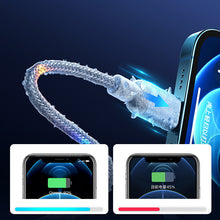 Заредете изображение във визуализатора на галерията – Joyroom durable cable USB cable - Lightning with sound-responsive LED backlight 2.4A 1.2m gray (S-1230N16) - TopMag
