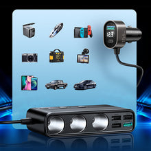Заредете изображение във визуализатора на галерията – Joyroom 9in1 laptop car charger 154W - 5x USB / 1x USB Type C / 3x cigarette lighter socket Power Delivery / Quick Charge / PPS / AFC / FCP black (JR-CL06) - TopMag
