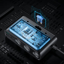 Заредете изображение във визуализатора на галерията – Joyroom 9in1 laptop car charger 154W - 5x USB / 1x USB Type C / 3x cigarette lighter socket Power Delivery / Quick Charge / PPS / AFC / FCP black (JR-CL06) - TopMag
