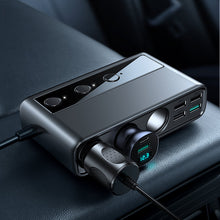 Заредете изображение във визуализатора на галерията – Joyroom 9in1 laptop car charger 154W - 5x USB / 1x USB Type C / 3x cigarette lighter socket Power Delivery / Quick Charge / PPS / AFC / FCP black (JR-CL06) - TopMag
