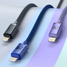 Заредете изображение във визуализатора на галерията – Baseus crystal shine series fast charging data cable USB Type A to Lightning 2.4A 1.2m black (CAJY000001) - TopMag
