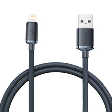 Заредете изображение във визуализатора на галерията – Baseus crystal shine series fast charging data cable USB Type A to Lightning 2.4A 1.2m black (CAJY000001) - TopMag
