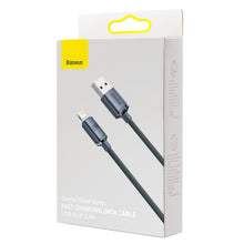 Заредете изображение във визуализатора на галерията – Baseus crystal shine series fast charging data cable USB Type A to Lightning 2.4A 1.2m black (CAJY000001) - TopMag
