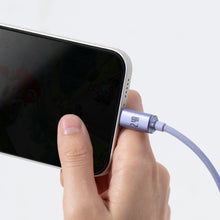 Заредете изображение във визуализатора на галерията – Baseus crystal shine series fast charging data cable USB Type A to Lightning 2.4A 2m purple (CAJY000105) - TopMag
