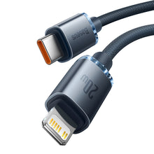 Заредете изображение във визуализатора на галерията – Baseus crystal shine series fast charging data cable USB Type C to Lightning 20W 1.2m black (CAJY000201) - TopMag
