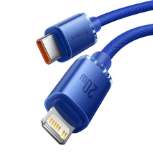 Заредете изображение във визуализатора на галерията – Baseus crystal shine series fast charging data cable USB Type C to Lightning 20W 1.2m blue (CAJY000203) - TopMag
