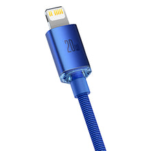 Заредете изображение във визуализатора на галерията – Baseus crystal shine series fast charging data cable USB Type C to Lightning 20W 1.2m blue (CAJY000203) - TopMag
