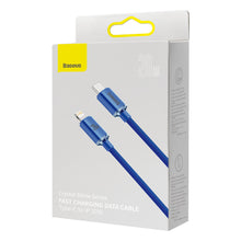 Заредете изображение във визуализатора на галерията – Baseus crystal shine series fast charging data cable USB Type C to Lightning 20W 1.2m blue (CAJY000203) - TopMag
