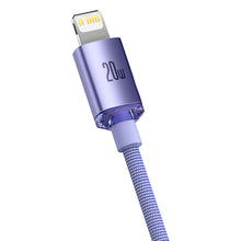 Заредете изображение във визуализатора на галерията – Baseus crystal shine series fast charging data cable USB Type C to Lightning 20W 2m purple (CAJY000305) - TopMag
