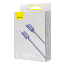 Заредете изображение във визуализатора на галерията – Baseus crystal shine series fast charging data cable USB Type C to Lightning 20W 2m purple (CAJY000305) - TopMag
