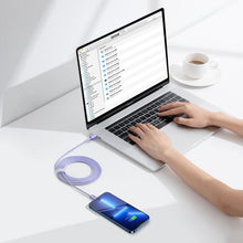 Заредете изображение във визуализатора на галерията – Baseus crystal shine series fast charging data cable USB Type C to Lightning 20W 2m purple (CAJY000305) - TopMag
