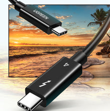 Заредете изображение във визуализатора на галерията – Ugreen cable cable USB C (male) - USB C (male) Thunderbolt 4 100W / 8K 60Hz / 40Gb/s 0.8m black (US501)
