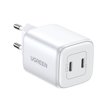 Заредете изображение във визуализатора на галерията – Quick charger GaN 2 x USB-C 45W QC PD Ugreen CD294 - white
