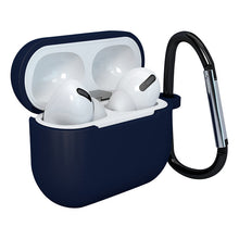 Заредете изображение във визуализатора на галерията – Apple AirPods 3 soft silicone earphones case + clip hook dark blue (case D) - TopMag
