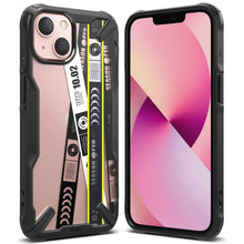 Заредете изображение във визуализатора на галерията – Ringke Fusion X Design durable PC Case with TPU Bumper for iPhone 13 mini black (Ticket band) (FXD540E43) - TopMag
