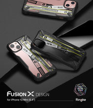 Заредете изображение във визуализатора на галерията – Ringke Fusion X Design durable PC Case with TPU Bumper for iPhone 13 mini black (Ticket band) (FXD540E43) - TopMag
