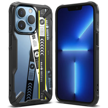 Заредете изображение във визуализатора на галерията – Ringke Fusion X Design durable PC Case with TPU Bumper for iPhone 13 Pro Max black (Ticket band) (FXD555E43) - TopMag

