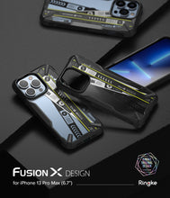 Заредете изображение във визуализатора на галерията – Ringke Fusion X Design durable PC Case with TPU Bumper for iPhone 13 Pro Max black (Ticket band) (FXD555E43) - TopMag

