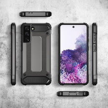 Заредете изображение във визуализатора на галерията – Hybrid Armor Case Tough Rugged Cover for Samsung Galaxy S22 Ultra black - TopMag
