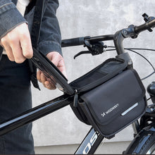 Заредете изображение във визуализатора на галерията – Wozinsky frame bike bag bicycle pannier waterproof phone case 1.5l black (WBB26BK) - TopMag
