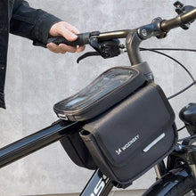 Заредете изображение във визуализатора на галерията – Wozinsky frame bike bag bicycle pannier waterproof phone case 1.5l black (WBB26BK) - TopMag
