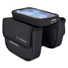 Заредете изображение във визуализатора на галерията – Wozinsky frame bike bag bicycle pannier waterproof phone case 1.5l black (WBB26BK) - TopMag
