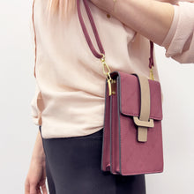 Заредете изображение във визуализатора на галерията – Fancy Bag Case Handmade Pouch High Quality Bag Smartphone Purse with Shoulder Strap Wallet Dark Pink (Model 1) - TopMag
