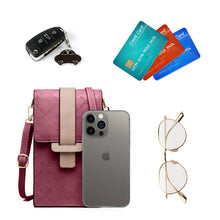 Заредете изображение във визуализатора на галерията – Fancy Bag Case Handmade Pouch High Quality Bag Smartphone Purse with Shoulder Strap Wallet Dark Pink (Model 1) - TopMag
