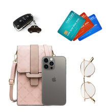 Заредете изображение във визуализатора на галерията – Fancy Bag Case Handmade Pouch High Quality Bag Smartphone Purse with Shoulder Strap Wallet Pink (Model 1) - TopMag

