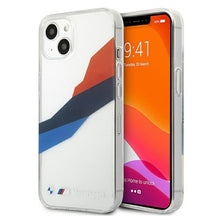 Заредете изображение във визуализатора на галерията – Etui BMW BMHCP13SSKTGT iPhone 13 mini 5,4" transparent hardcase Motorsport Tricolor - TopMag
