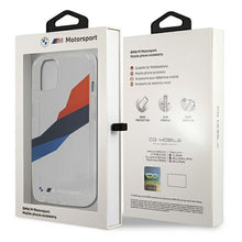 Заредете изображение във визуализатора на галерията – Etui BMW BMHCP13SSKTGT iPhone 13 mini 5,4" transparent hardcase Motorsport Tricolor - TopMag
